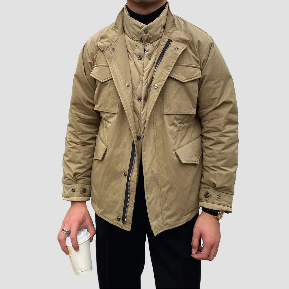 Lorenzo Vitali Men's Retro Work Jacket Vintage Style Outerwear