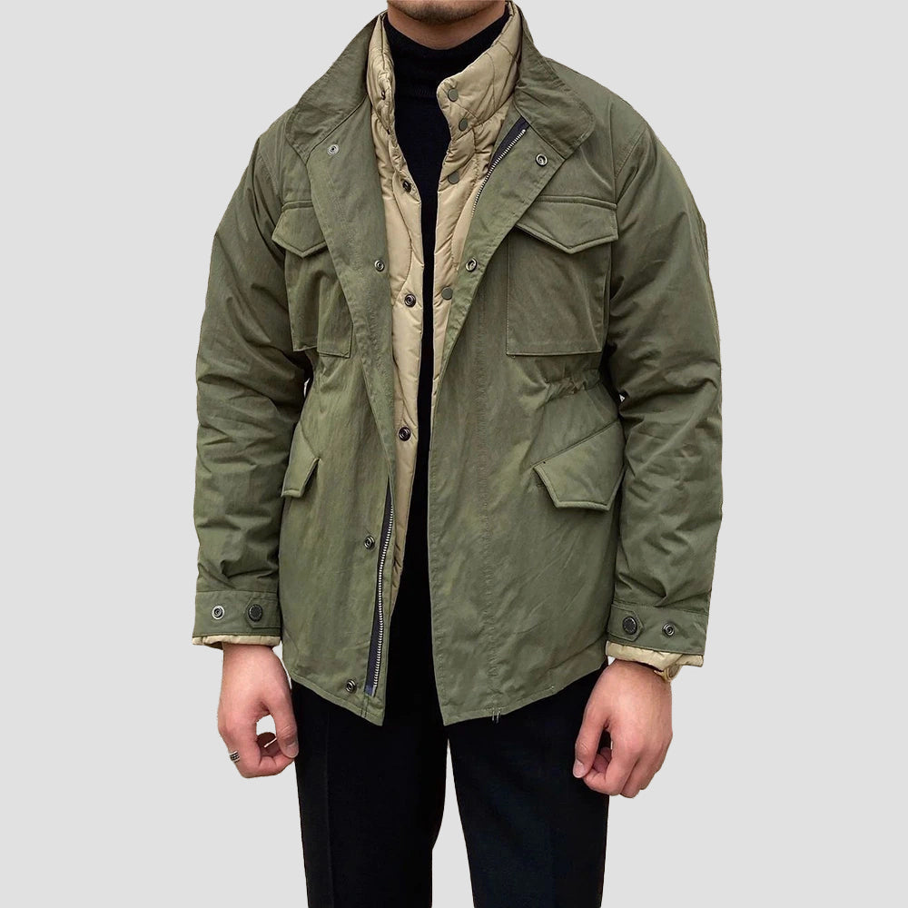 Lorenzo Vitali Men's Retro Work Jacket Vintage Style Outerwear - Fashinoza