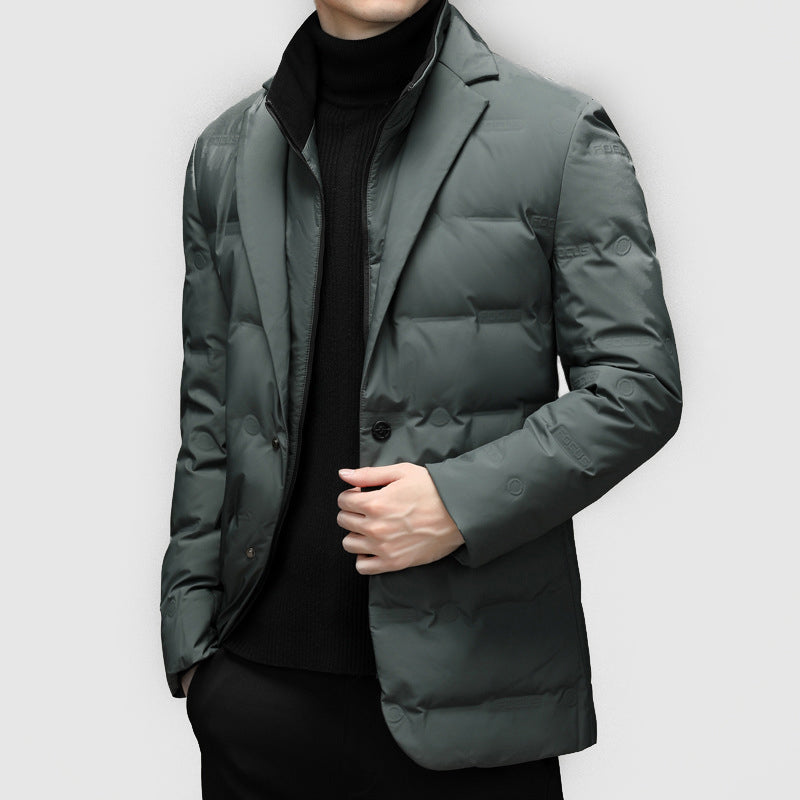 Lorenzo Vitali Men's Down Jacket Lightweight Insulated Water-Resistant - Fashinoza