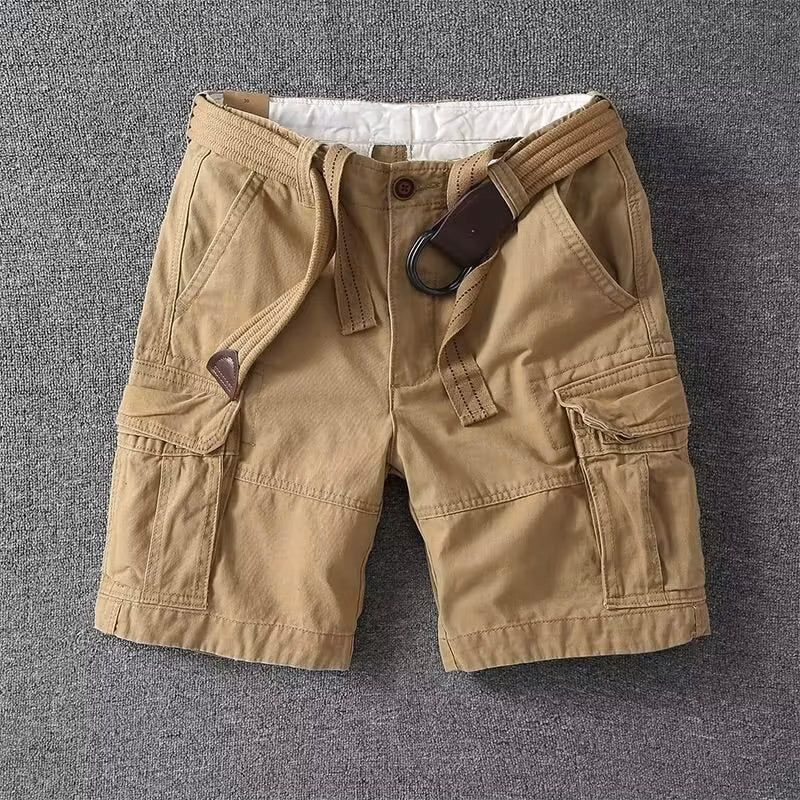 Men's Cargo Shorts Belted Multi Pocket - Fashinoza