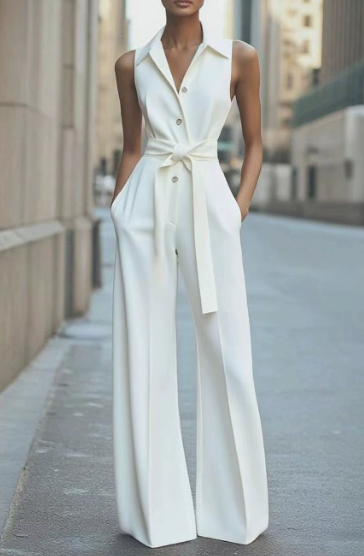 Alyssa | Women Summer Belted Button Jumpsuit