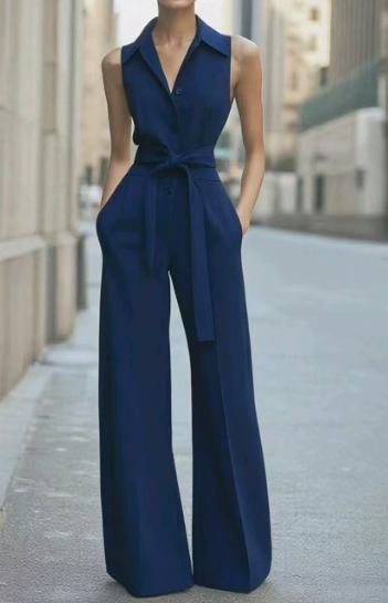 Alyssa | Women Summer Belted Button Jumpsuit