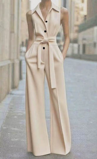 Alyssa | Women Summer Belted Button Jumpsuit