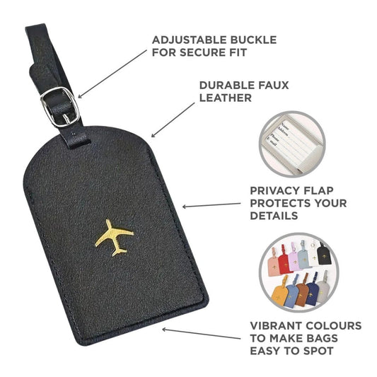 Leather Luggage Tag Customizable - Fashinoza