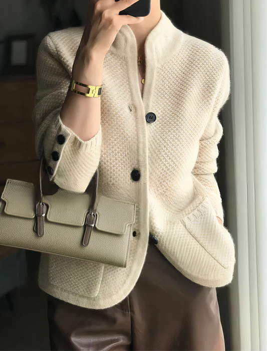 Women's Cashmere Button Cardigan - 
Fashinoza