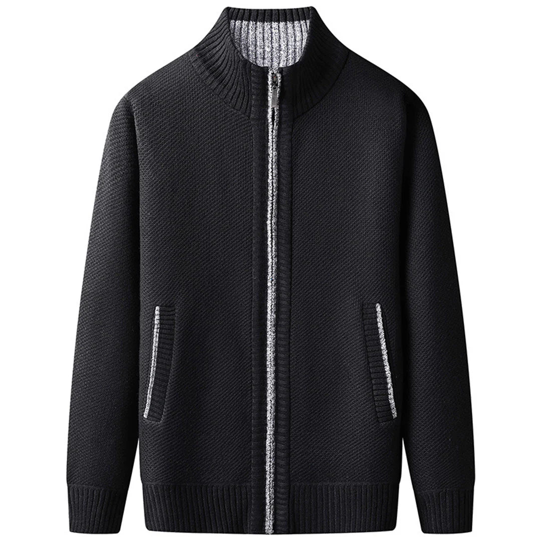 Tommy Men's Fleece Vest Warm Zip Black