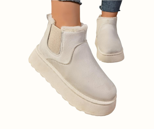 Women's Platform Slip-On Boots - Fashinoza