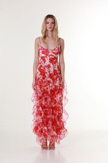 Women's Floral Maxi Dress Elegant Occasions