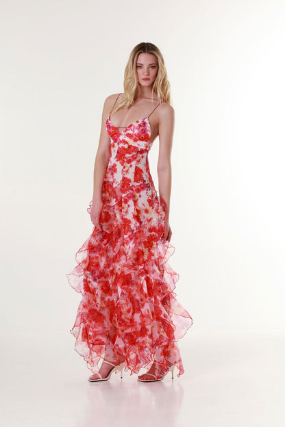 Women's Floral Maxi Dress Elegant Occasions