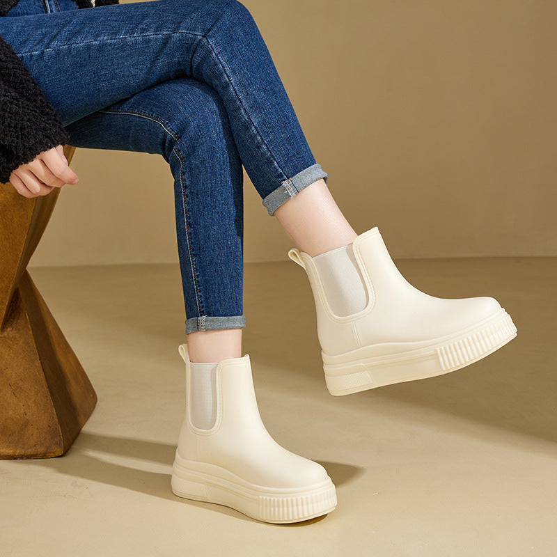 Women's Platform Ankle Boots Elastic Sides