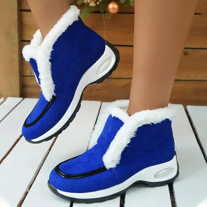 Women's Low Ankle Platform Boots Slip On
