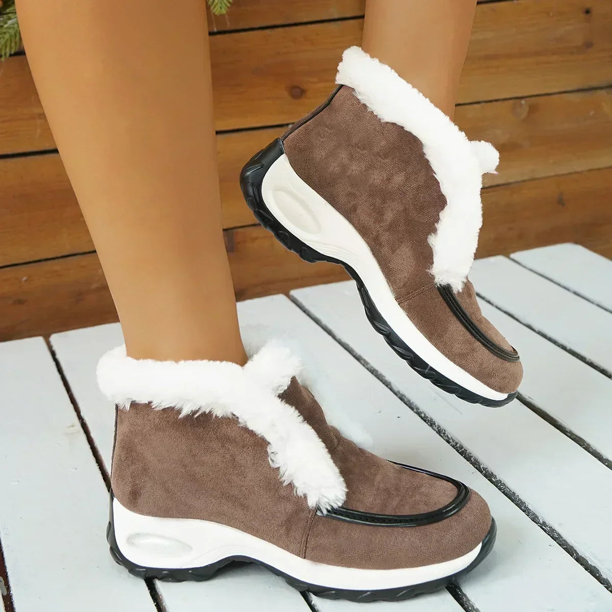 Women's Low Ankle Platform Boots Slip On