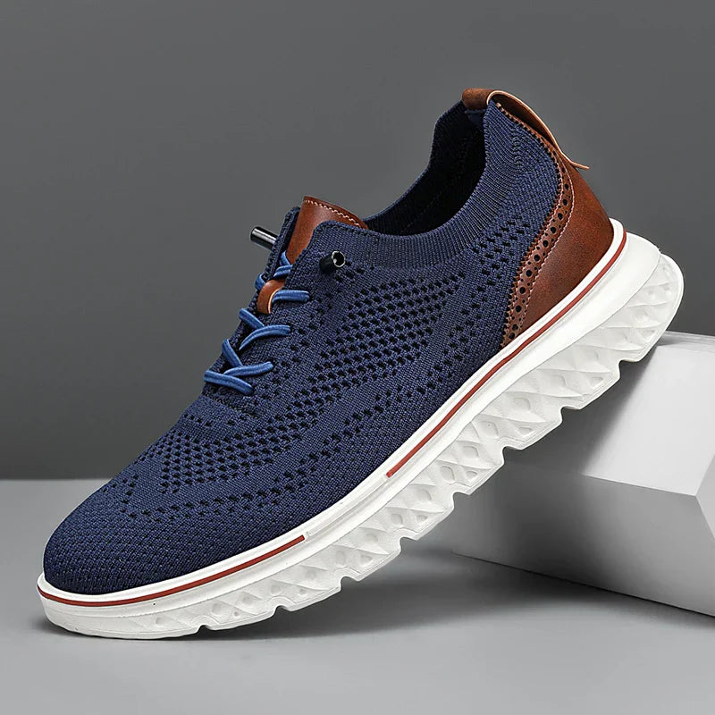 Men's Lace-Up Sneakers Knit Upper - Fashinoza