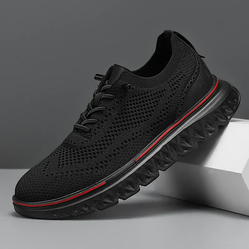 Men's Lace-Up Sneakers Knit Upper
