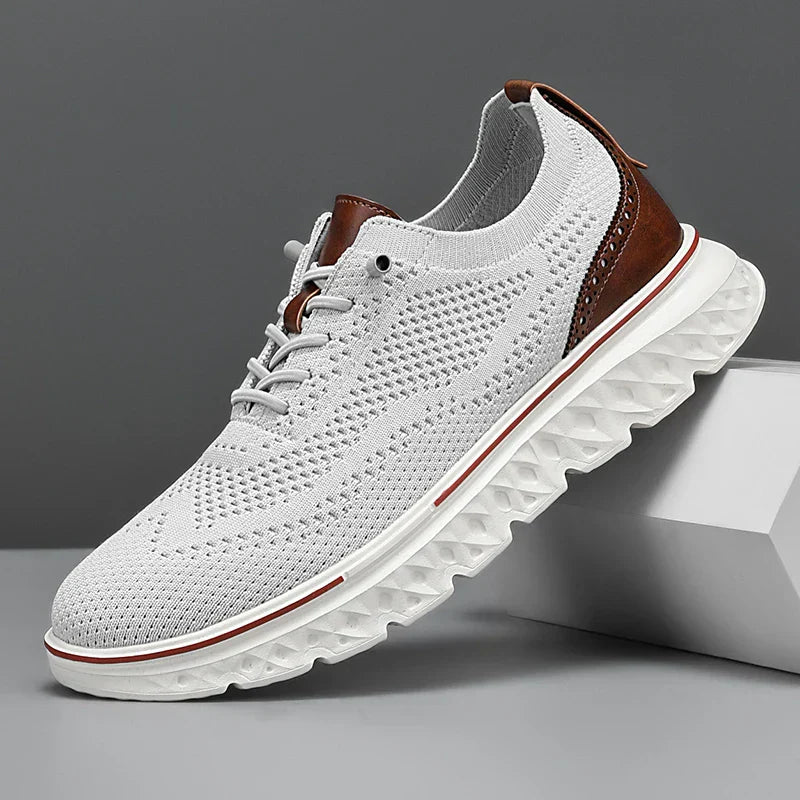 Men's Lace-Up Sneakers Knit Upper