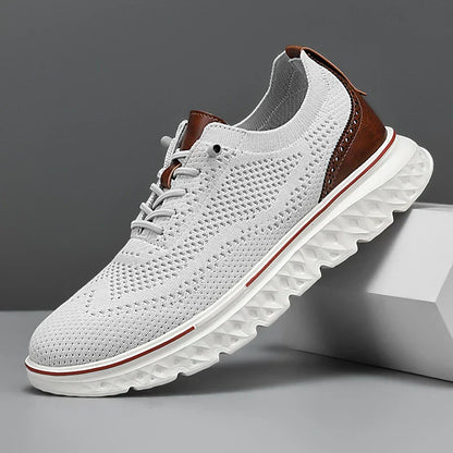 Men's Lace-Up Sneakers Knit Upper