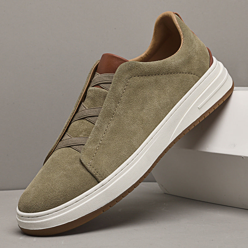 Men's Cowhide Casual Sneakers - 
Fashinoza