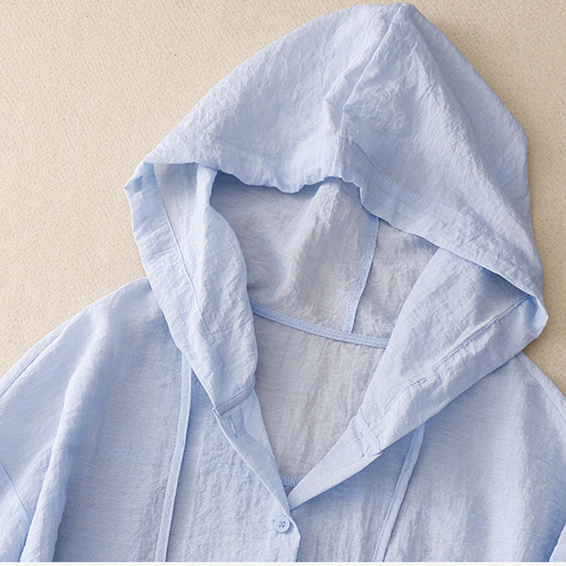 Women's Lightweight Button Hoodie