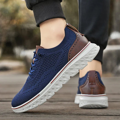 Men's Lace-Up Sneakers Knit Upper