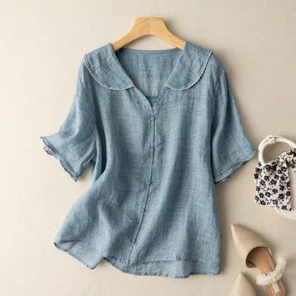 Ella | Women’s Button Front Short Sleeve Top