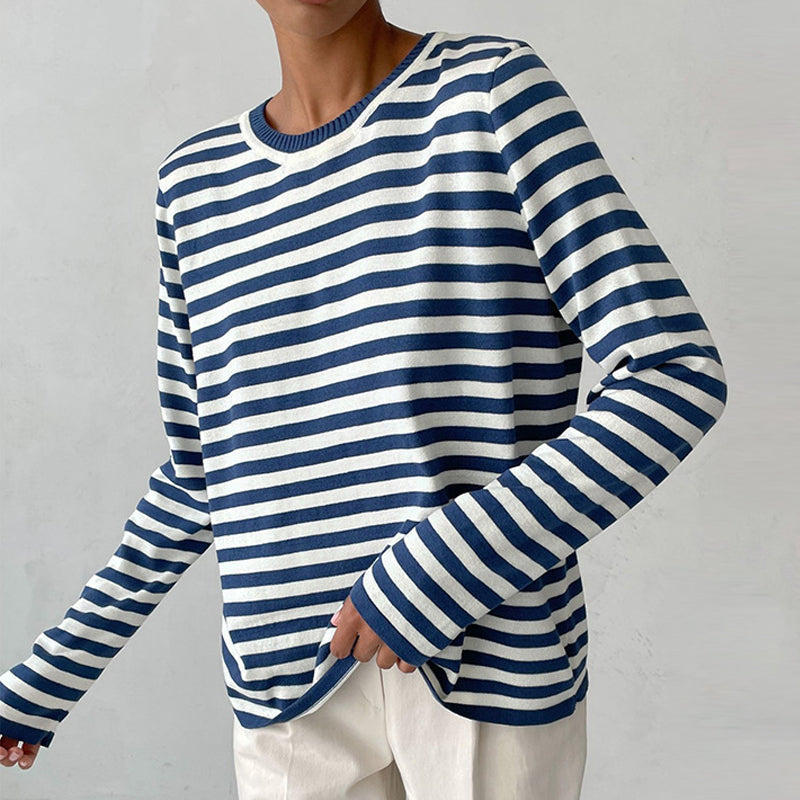 Elegant Striped Summer T-Shirt - Fashinoza