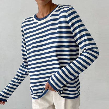 Elegant Striped Summer T-Shirt - Fashinoza