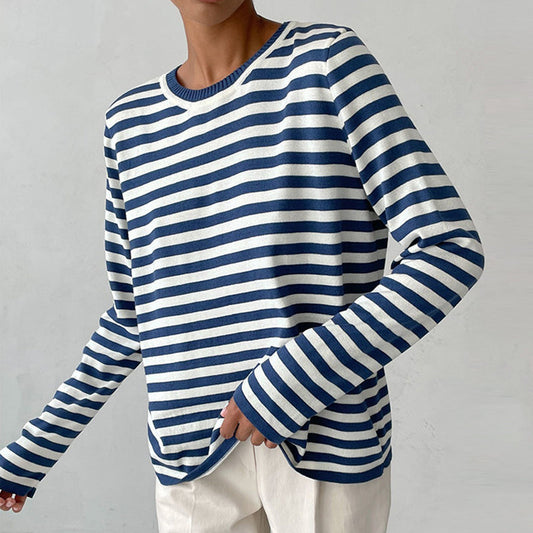Elegant Striped Summer T-Shirt - Fashinoza