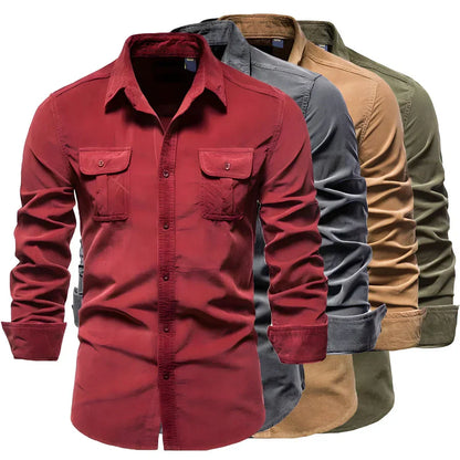 Men's Casual Button Down Shirt Cotton - Fashinoza