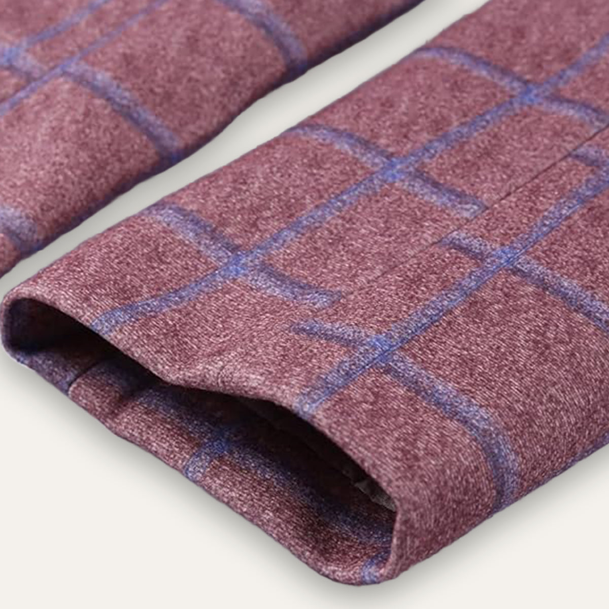 Men's Plaid Blazer Jacket Checked Double Breasted Wool