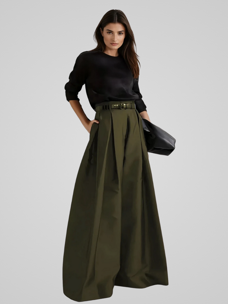 Women's High-Waisted Long Skirt Formal Autumn Wear