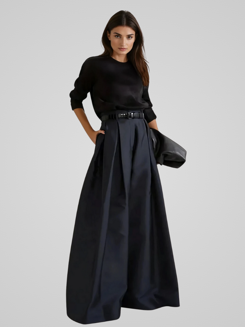 Maxima Women's High-Waisted Long Skirt Formal Autumn
