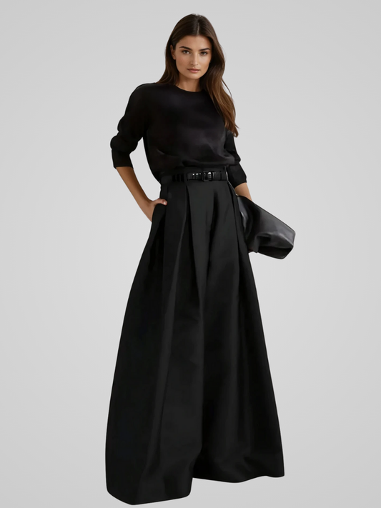 Maxima Women's High-Waisted Long Skirt Formal Autumn - 
Fashinoza