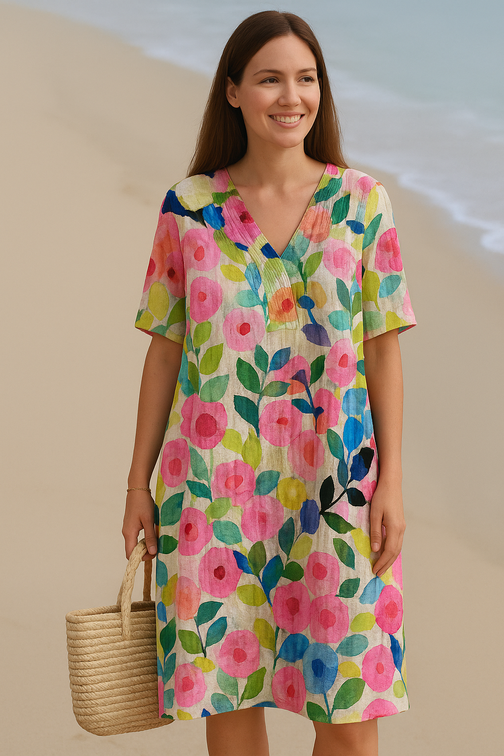 Women's Floral Comfort Dress - Fashinoza