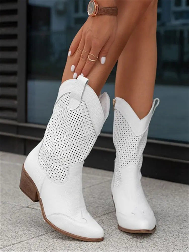 Medium Heel Cowboy Boots for Women – Stylish & Versatile