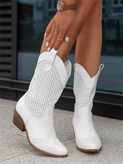 Medium Heel Cowboy Boots for Women – Stylish & Versatile