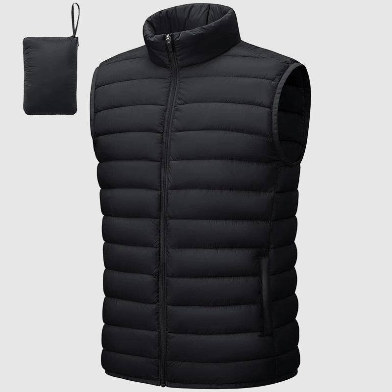 Men's Lightweight Packable Puffer Vest: Waterproof, Insulated for Outdoor Travel Adventures