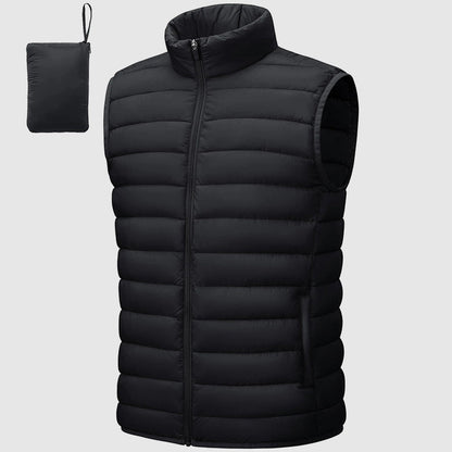 Men's Lightweight Packable Puffer Vest: Waterproof, Insulated for Outdoor Travel Adventures