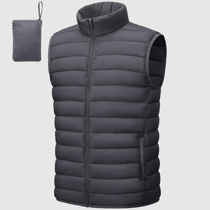 Men's Lightweight Packable Puffer Vest: Waterproof, Insulated for Outdoor Travel Adventures
