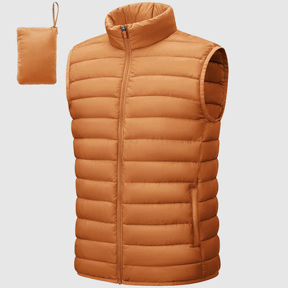 Men's Lightweight Packable Puffer Vest: Waterproof, Insulated for Outdoor Travel Adventures