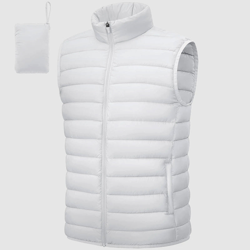 Men's Lightweight Packable Puffer Vest: Waterproof, Insulated for Outdoor Travel Adventures