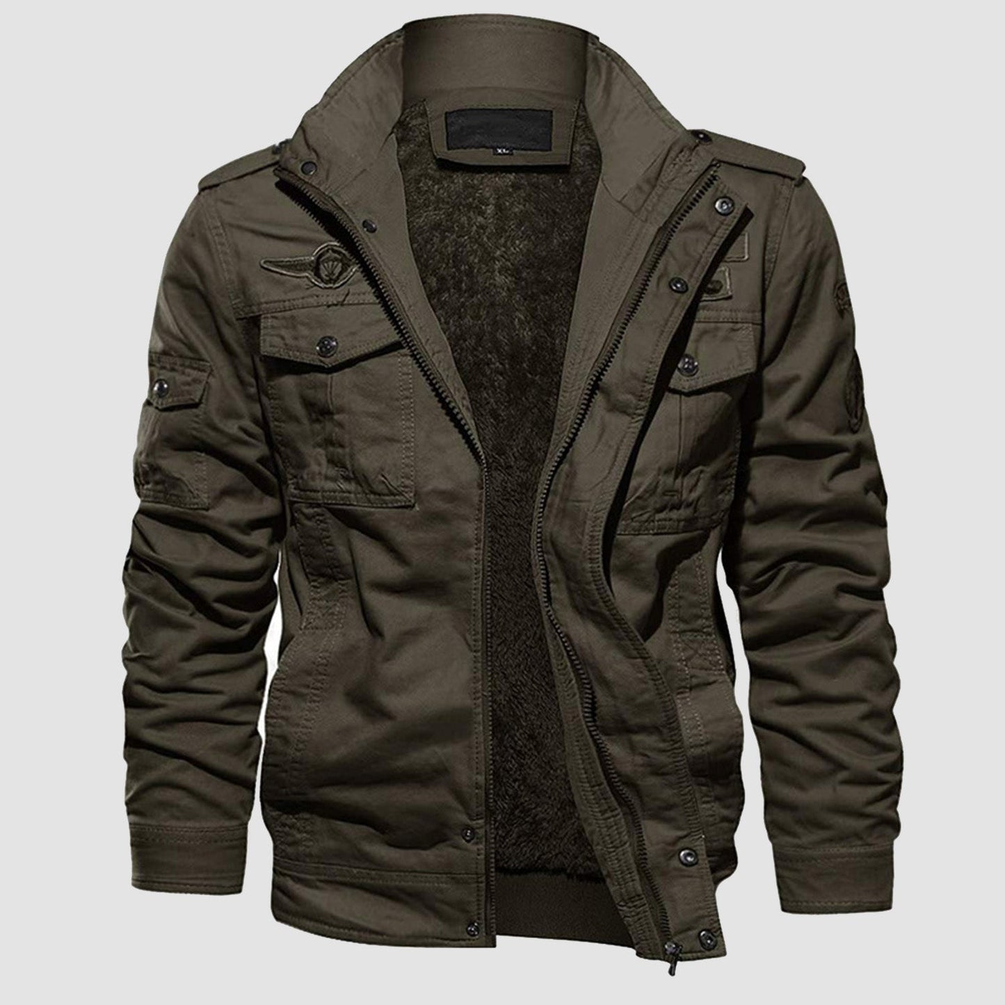 Men's Military Bomber Jacket Fleece Outerwear