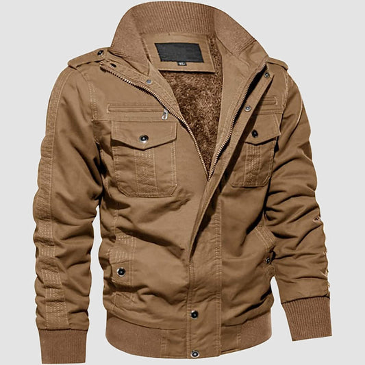 Men's Fleece Lined Tactical Jacket Cold Weather - Fashinoza