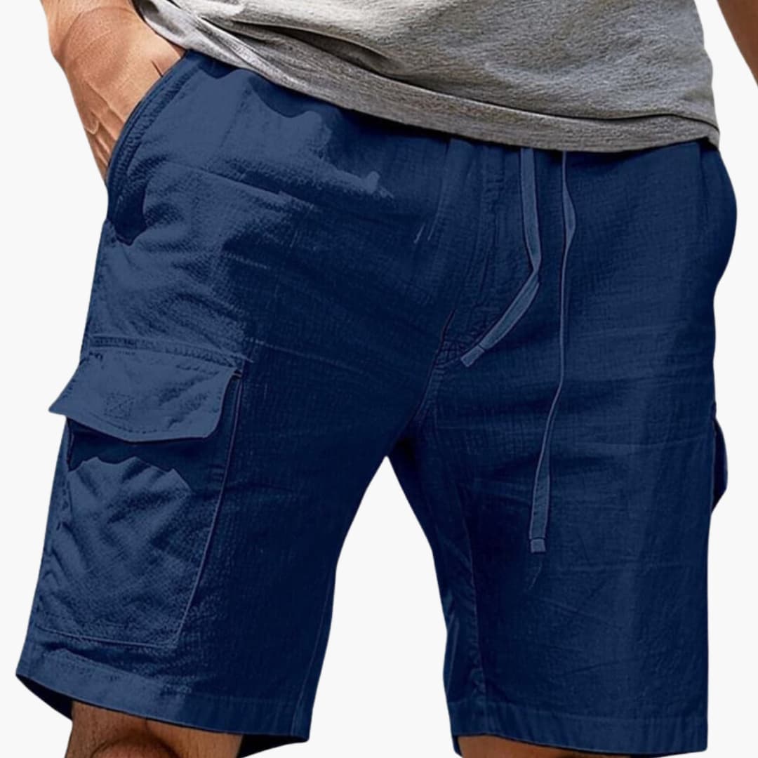 Men's Cargo Shorts Elastic Waistband Utility Pockets - Fashinoza