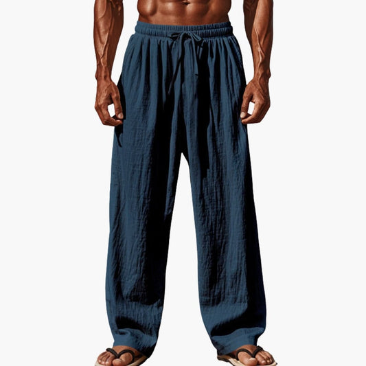 Men's Beach Pants Elastic Waist Side Pockets - Fashinoza
