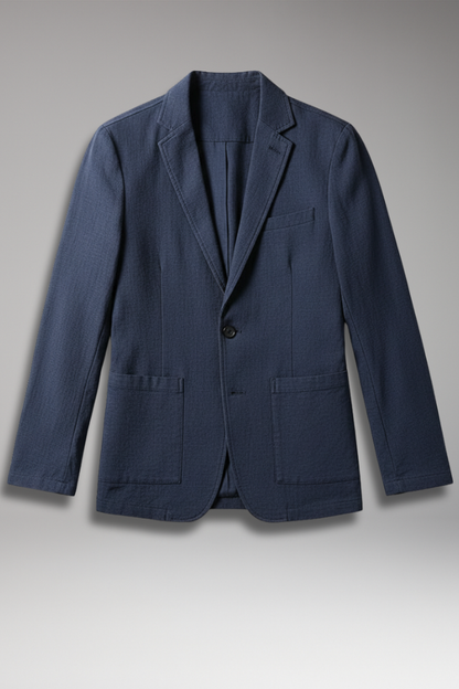Men's Blazer Notched Collar Front Pockets - 
Fashinoza