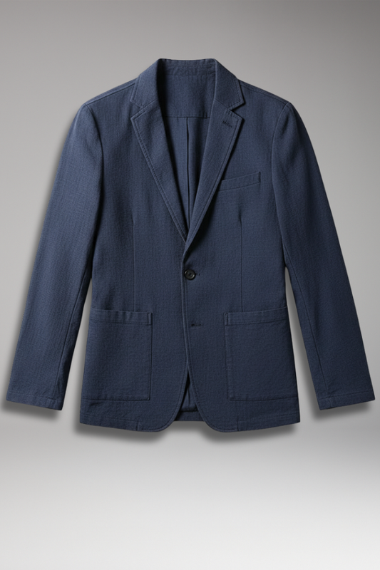 Men's Blazer Notched Collar Front Pockets - 
Fashinoza