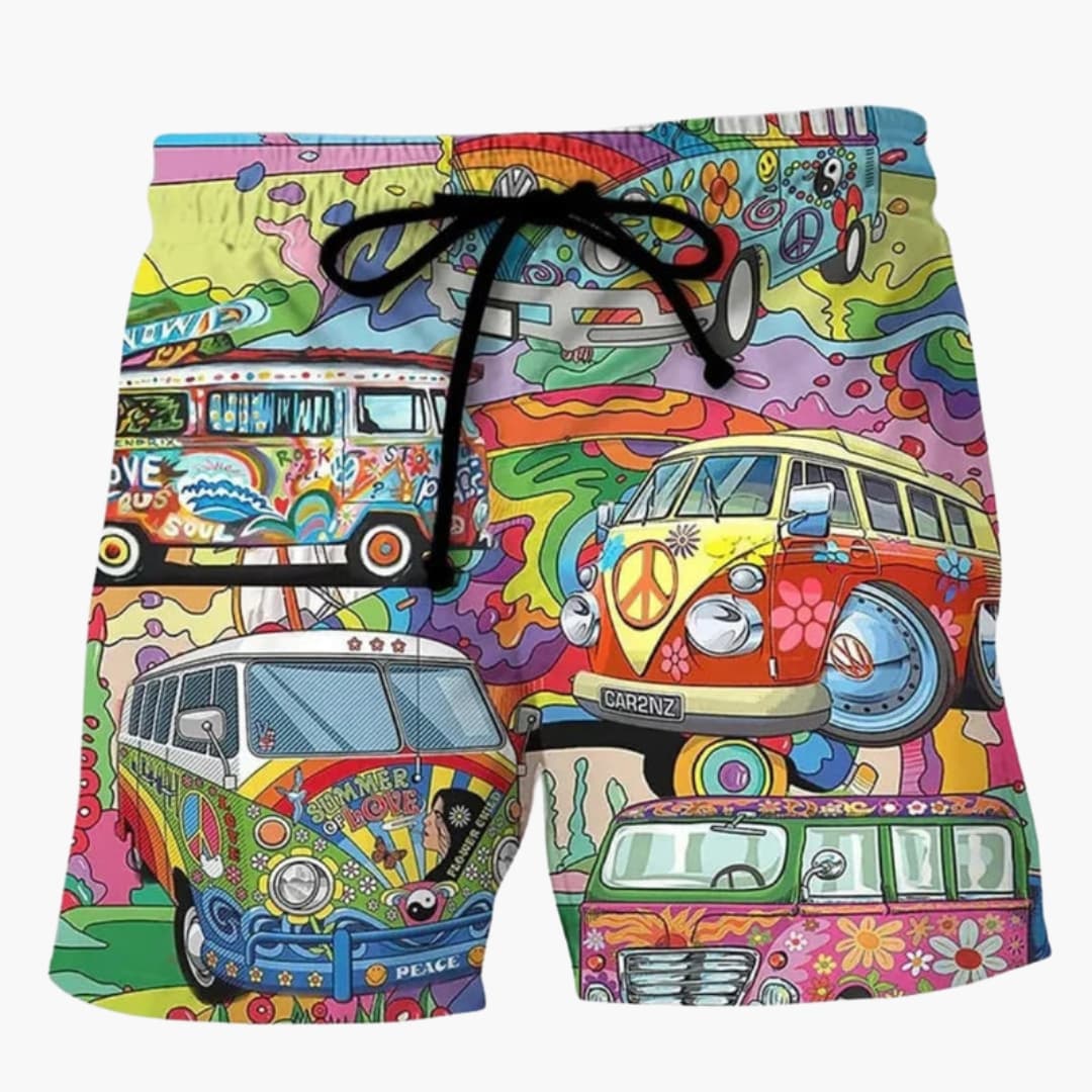 Men's Board Shorts Drawstring Printed - Fashinoza