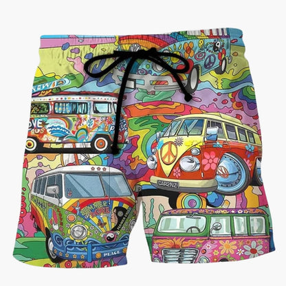 Men's Board Shorts Drawstring Printed - Fashinoza