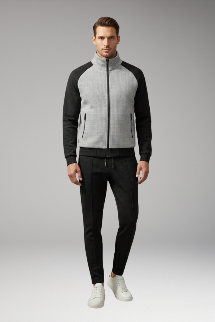 Men's Bomber Jacket Zippered Pockets Black