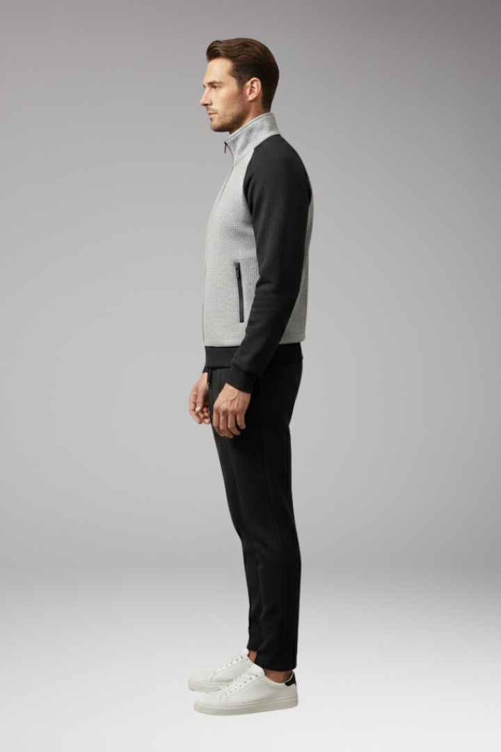 Men's Bomber Jacket Zippered Pockets Black